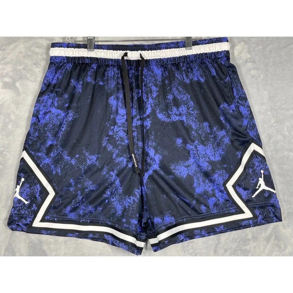 Jordan Breakfast Club Mens XXL Basketball Shorts Blue Black Wash Jumpman Mesh
